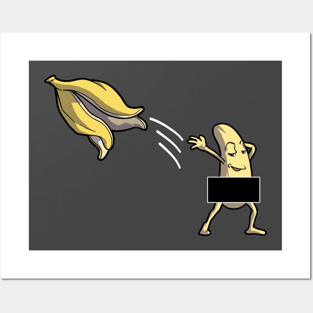 Funny Banana Striptease Censored Humor Food Pun Men & Women Wall Art by Blink_Imprints10